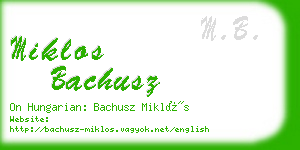 miklos bachusz business card